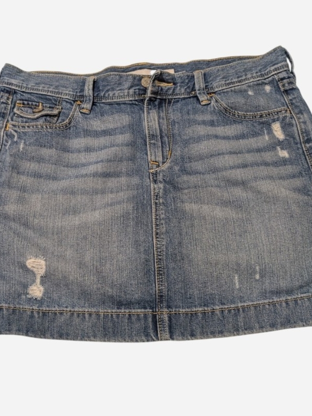 Pre-owned Old Navy Distressed Denim Mini Skirt - Blue